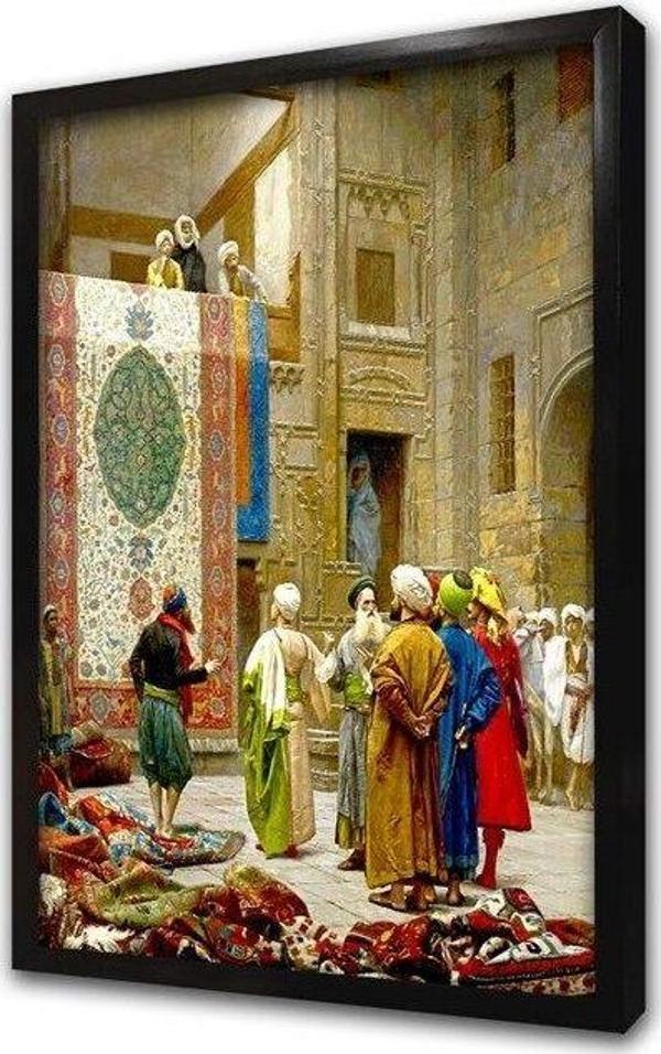 Tablosan Halı Satıcısı Jean Leon Gerome Çerçeveli Mdf Tablo - Image 1