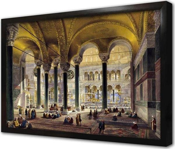 Tablosan Osmanlı Zamanı Ayasofya Camii Çerçeveli Mdf Tablo - Image 1