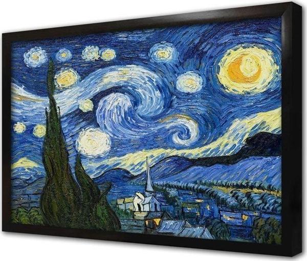 Tablosan Yıldızlı Gece Çerçeveli Mdf Tablo - Image 1