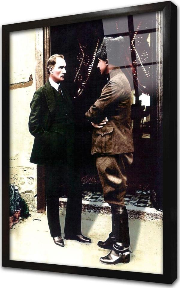 Tablosan Renkli Atatürk Çerçeveli Cam Tablo - Image 1