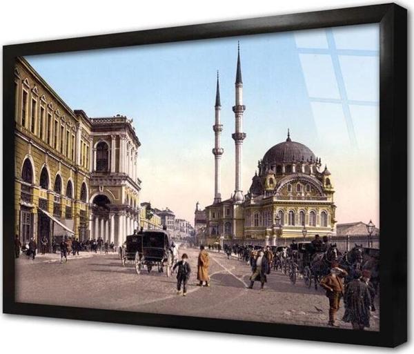Tablosan Istanbul Eski Cami Çerçeveli Cam Tablo - Image 1