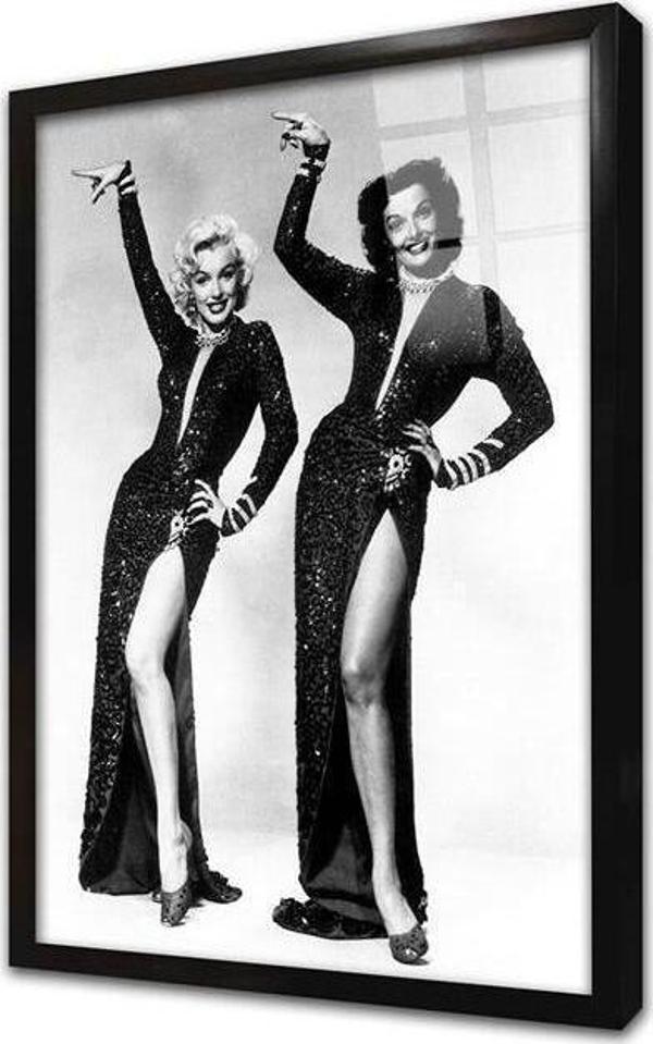 Tablosan Siyah Beyaz Marilyn Monroe Çerçeveli Cam Tablo - Image 1