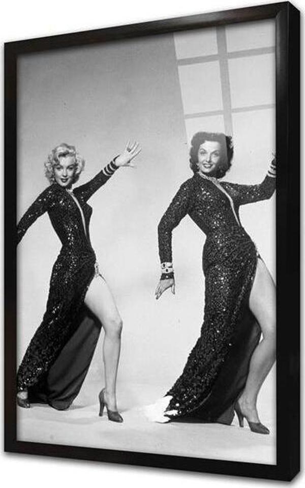 Tablosan Siyah Beyaz Marilyn Monroe Çerçeveli Cam Tablo - Image 1