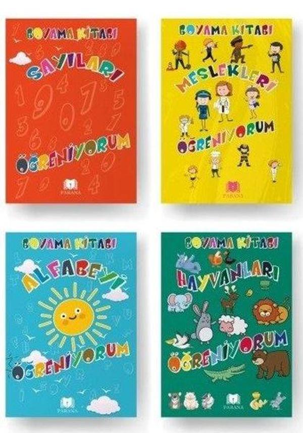 Çocuklar İçin Boyama Seti - 4 Kitap Takım - Parana - Image 1