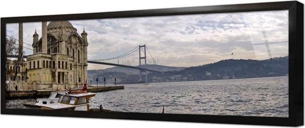 Tablosan Ortaköy Ve Boğaziçi Köprüsü Çerçeveli Cam Tablo - Image 1