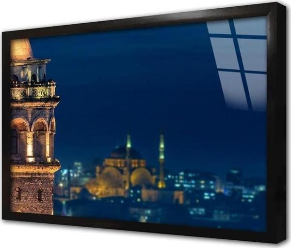 Tablosan Istanbul Galata Kulesi Çerçeveli Cam Tablo - Image 1