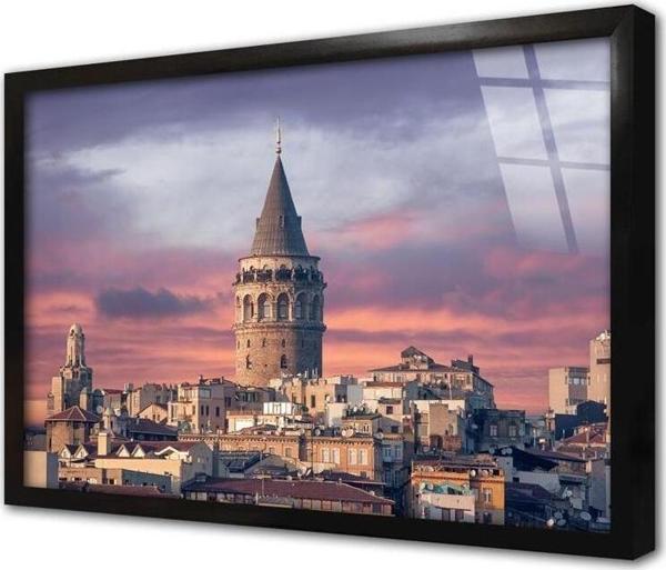 Tablosan Istanbul Galata Kulesi Çerçeveli Cam Tablo - Image 1