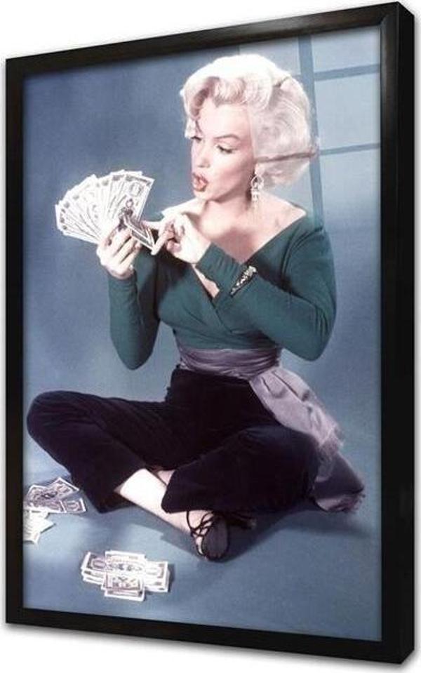 Tablosan Renkli Marilyn Monroe Çerçeveli Cam Tablo - Image 1