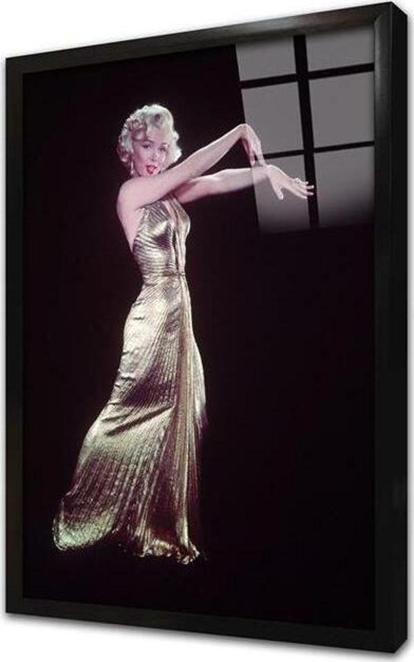 Tablosan Renkli Marilyn Monroe Çerçeveli Cam Tablo - Image 1