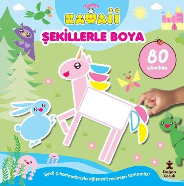 Sevimliler Kawaii - Şekillerle Boya - 80 Çıkartma - Doğan Çocuk - Image 1
