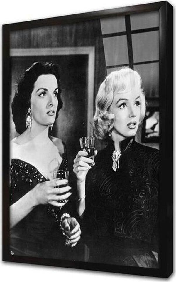 Tablosan Siyah Beyaz Marilyn Monroe Çerçeveli Cam Tablo - Image 1