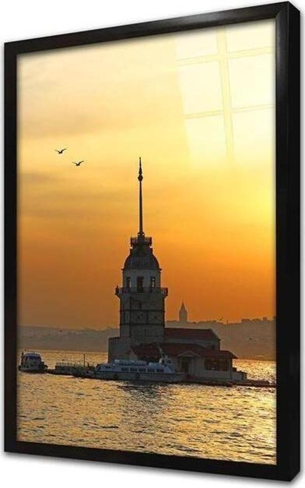 Tablosan Istanbul Kız Kulesi Çerçeveli Cam Tablo - Image 1