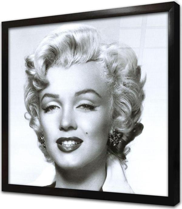 Tablosan Siyah Beyaz Marilyn Monroe Çerçeveli Cam Tablo - Image 1