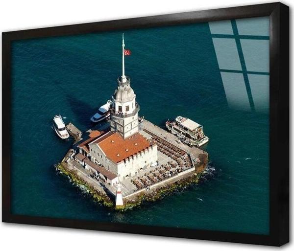 Tablosan Istanbul Kız Kulesi Çerçeveli Cam Tablo - Image 1