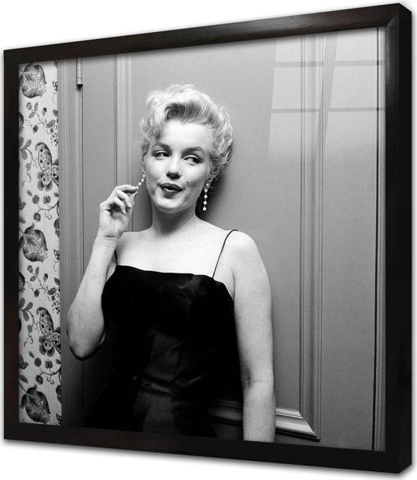 Tablosan Marliyn Monroe Siyah Beyaz Çerçeveli Cam Tablo - Image 1