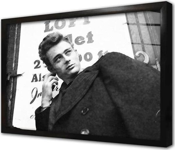 Tablosan Siyah Beyaz James Dean Çerçeveli Cam Tablo - Image 1