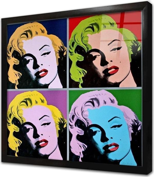 Tablosan Renkli Marilyn Monroe Çerçeveli Cam Tablo - Image 1