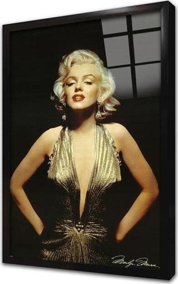 Tablosan Renkli Marilyn Monroe Çerçeveli Cam Tablo - Image 1