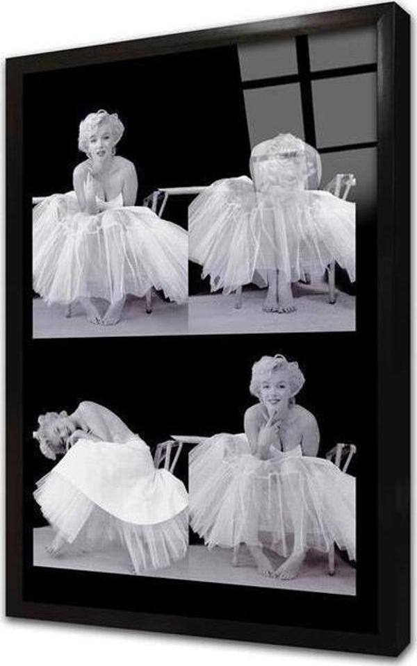 Tablosan Renkli Marilyn Monroe Çerçeveli Cam Tablo - Image 1