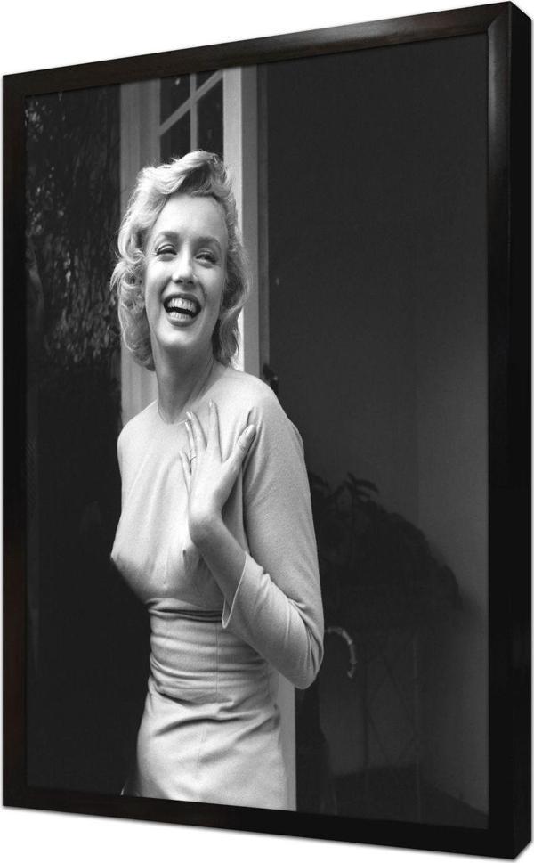 Tablosan Siyah Beyaz Marilyn Monroe Çerçeveli Cam Tablo - Image 1