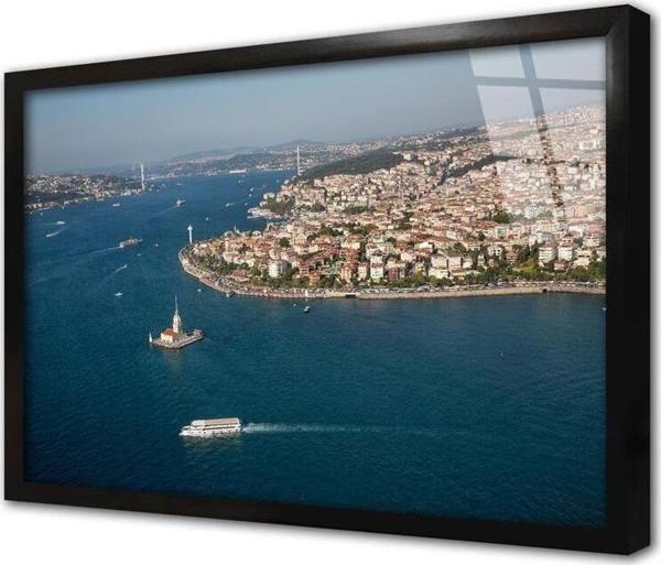Tablosan Istanbul Kız Kulesi Çerçeveli Cam Tablo - Image 1