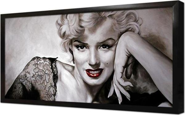 Tablosan Siyah Beyaz Marilyn Monroe Çerçeveli Cam Tablo - Image 1