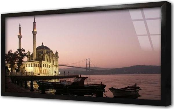 Tablosan Gece Ortaköy Ve Boğaziçi Çerçeveli Cam Tablo - Image 1