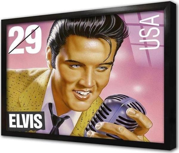 Tablosan Elvis Presley Posteri Çerçeveli Cam Tablo - Image 1