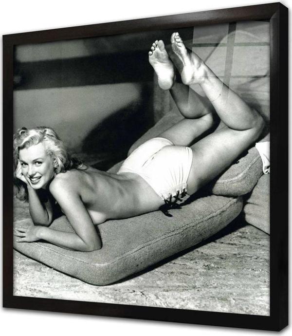 Tablosan Siyah Beyaz Marilyn Monroe Çerçeveli Cam Tablo - Image 1