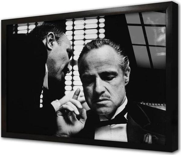 Tablosan Siyah Beyaz Marlon Brando Çerçeveli Cam Tablo - Image 1