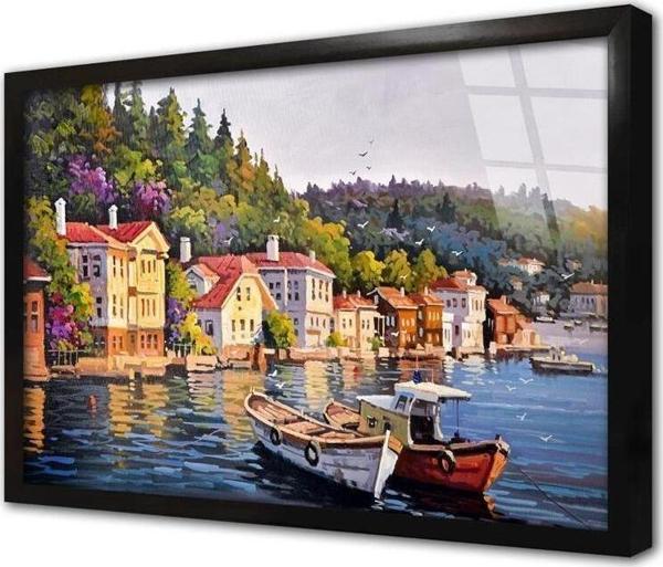Tablosan Istanbul Yalılar Çerçeveli Cam Tablo - Image 1