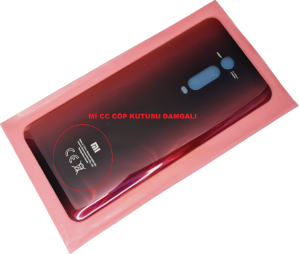 Tkgz Xiaomi Mİ 9T Mi 9T Pro Arka Pil Kapağı Mİ Damgalı (CAM) KIRMIZI - Image 1