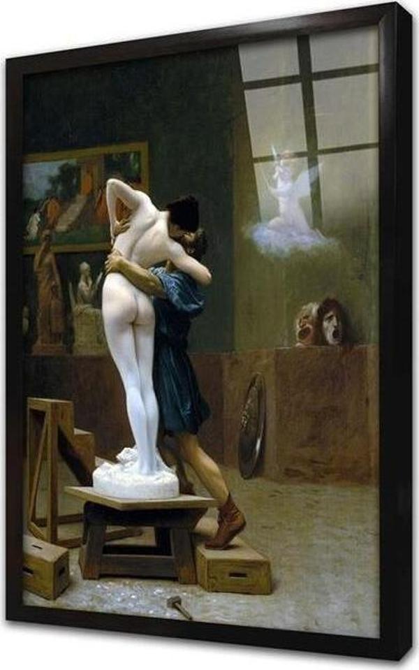 Tablosan Pygmalion Ve Galatea J L Gerome Çerçeveli Cam Tablo - Image 1