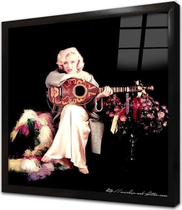 Tablosan Siyah Beyaz Marilyn Monroe Çerçeveli Cam Tablo - Image 1