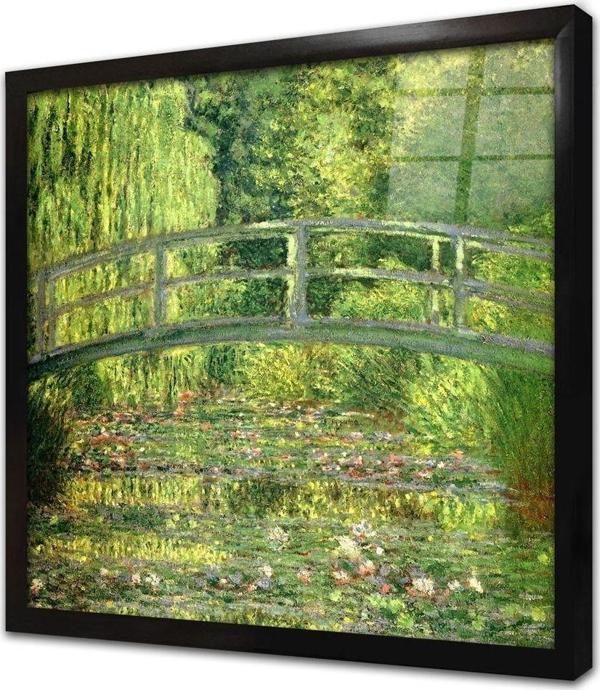 Tablosan Giverny Monetnin Bahçesi Çerçeveli Cam Tablo - Image 1