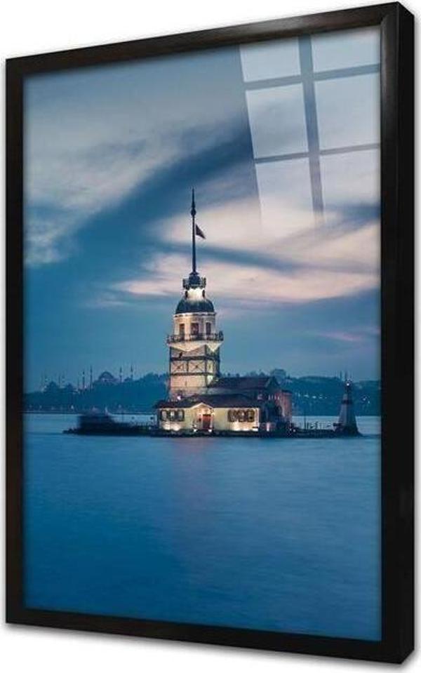 Tablosan Istanbul Kız Kulesi Çerçeveli Cam Tablo - Image 1
