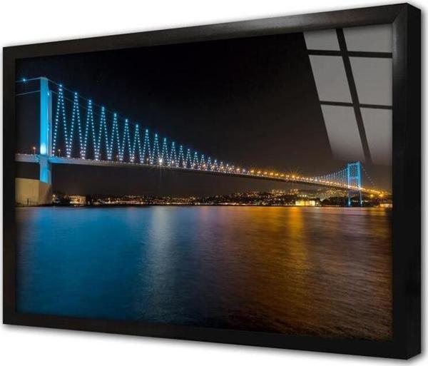 Tablosan Istanbul Boğaz Köprüsü Çerçeveli Cam Tablo - Image 1