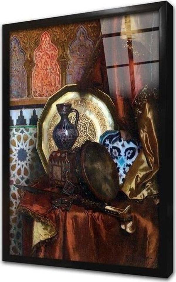 Tablosan Osmanlı Objeleri Natürmort Çerçeveli Cam Tablo - Image 1