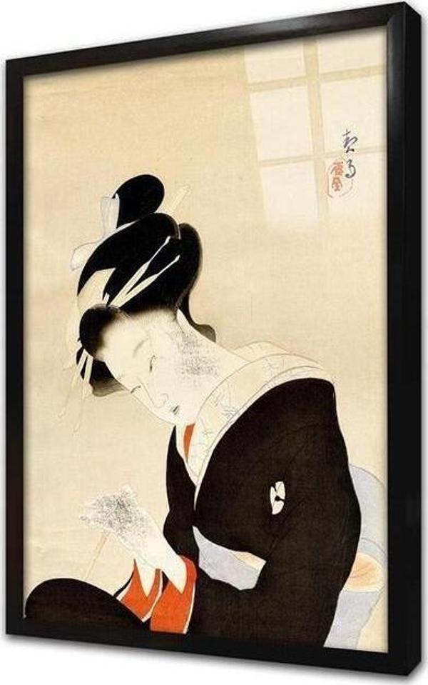 Tablosan Japon Kadın Çerçeveli Cam Tablo - Image 1