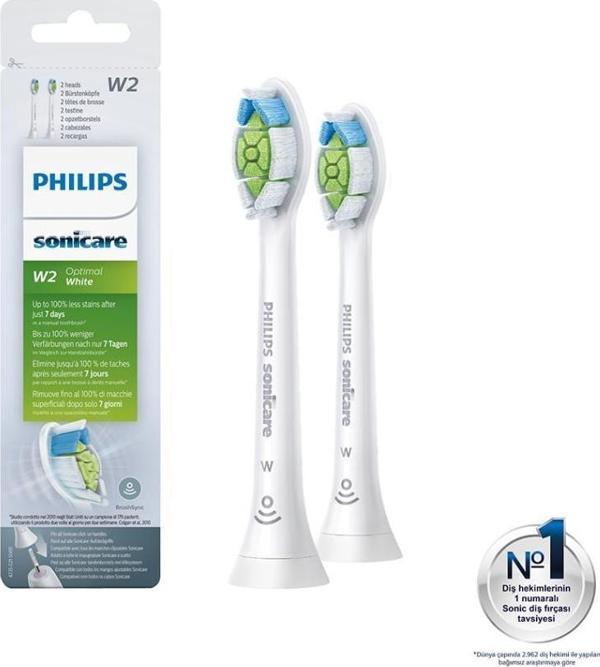 Philips Sonicare HX6062/10 - Optimal White - Sonic Şarjlı Diş Fırçası Yedek Başlıkları - 2'li Beyaz - Image 1