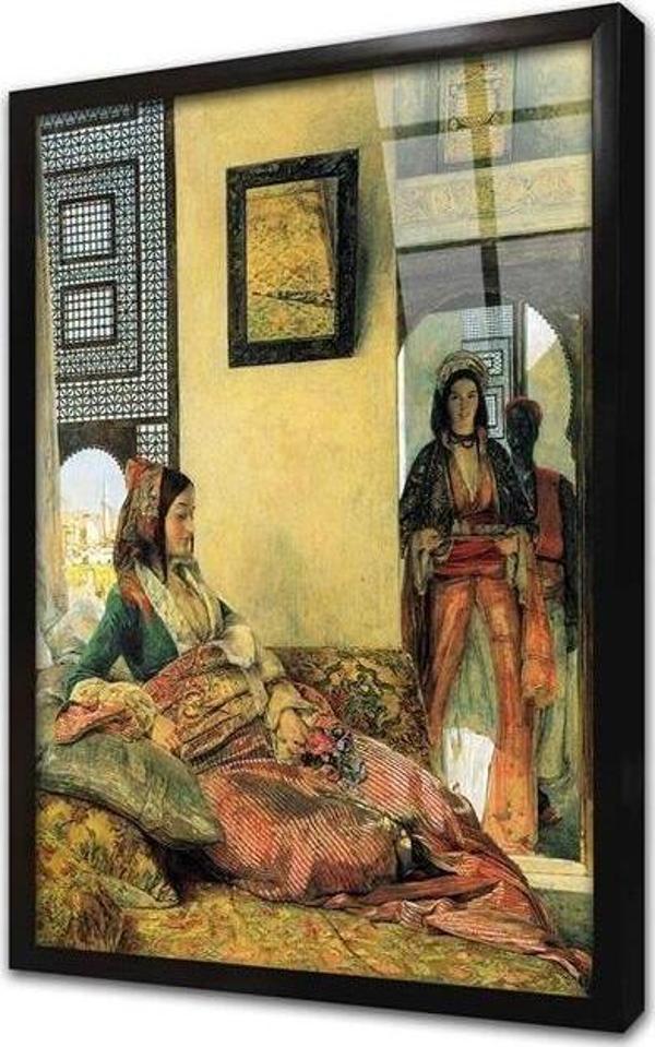 Tablosan Hareem Kahirede Yaşam Çerçeveli Cam Tablo - Image 1