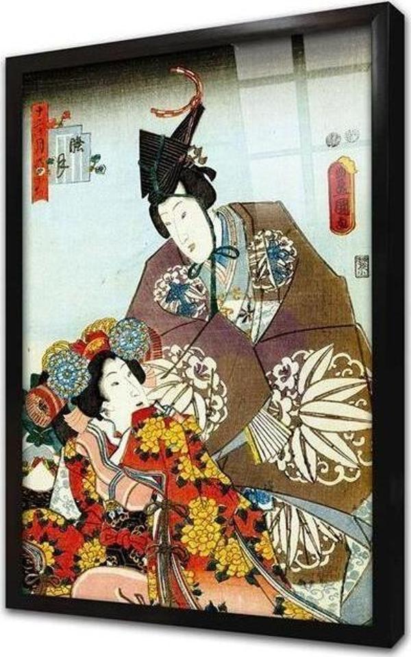 Tablosan Japon Geyşa Çerçeveli Cam Tablo - Image 1