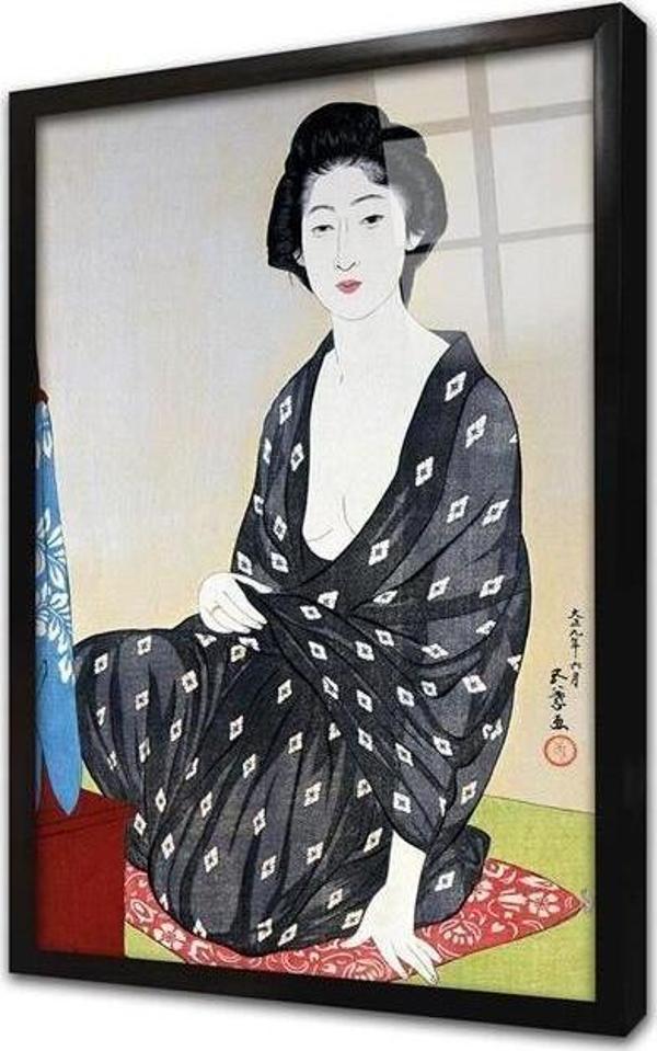 Tablosan Japon Kadın Çerçeveli Cam Tablo - Image 1