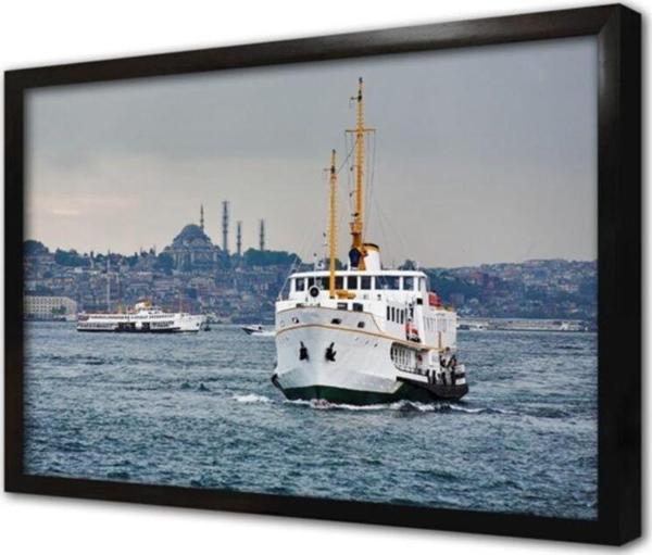 Tablosan Sultanahmed Ve Vapur Çerçeveli Cam Tablo 60x90 cm - Image 1