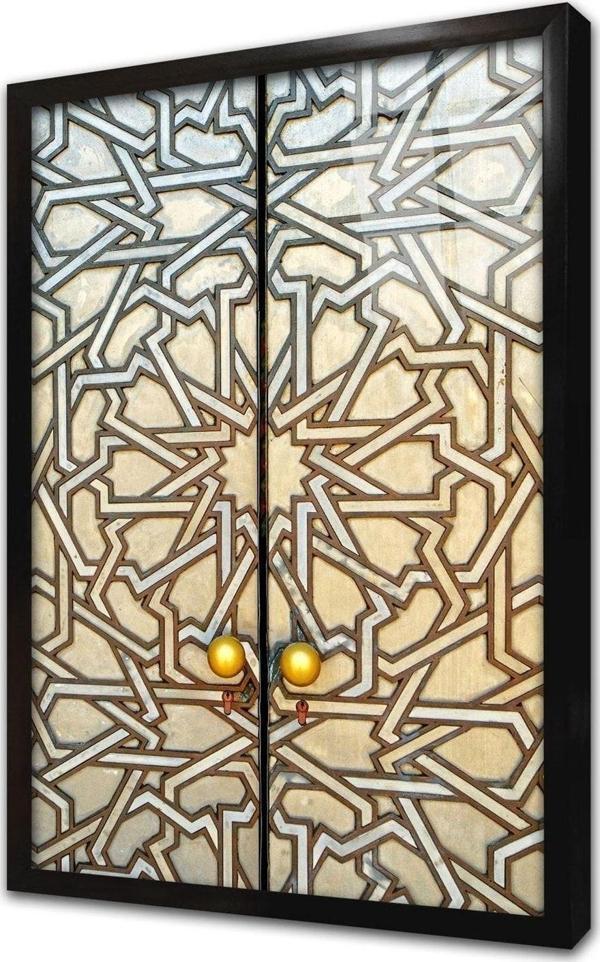 Tablosan Ahşap Oyma Kapı Çerçeveli Cam Tablo 30x40 cm - Image 1