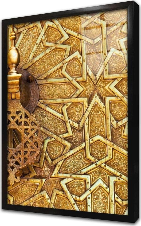 Tablosan Ahşap Oyma Kapı Çerçeveli Cam Tablo 30x40 cm - Image 1