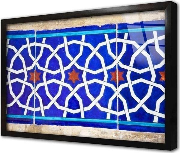 Tablosan Osmanlı Çini Görselleri Çerçeveli Cam Tablo 20x30 cm - Image 1