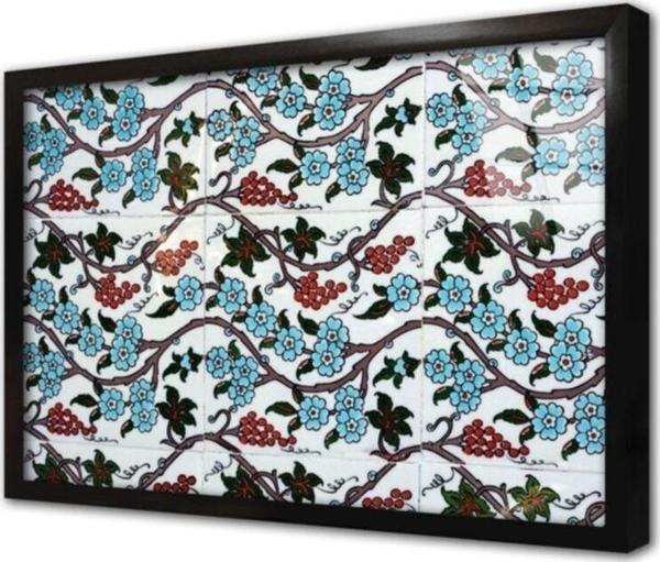 Tablosan Osmanlı Çini Görselleri Çerçeveli Cam Tablo 20x30 cm - Image 1