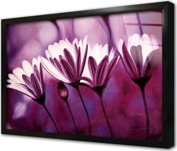 Tablosan Pembe Çiçek Çerçeveli Cam Tablo 20x30 cm - Image 1