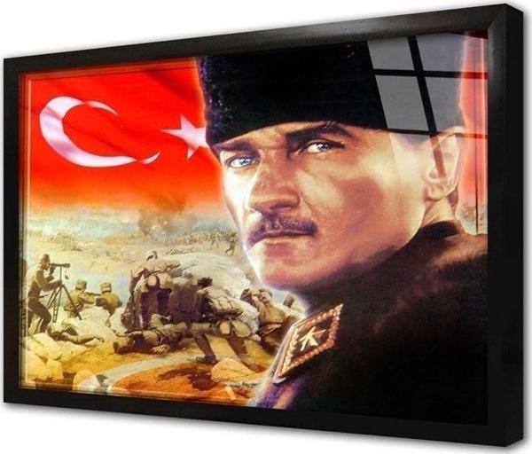 Tablosan Kurtuluş Savaşı Ve Atatürk Çerçeveli Cam Tablo 30x40 cm - Image 1